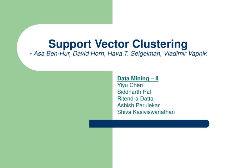 support vector clustering asa ben hur david horn hava t seigelman vladimir vapnik