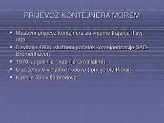 prijevoz kontejnera morem