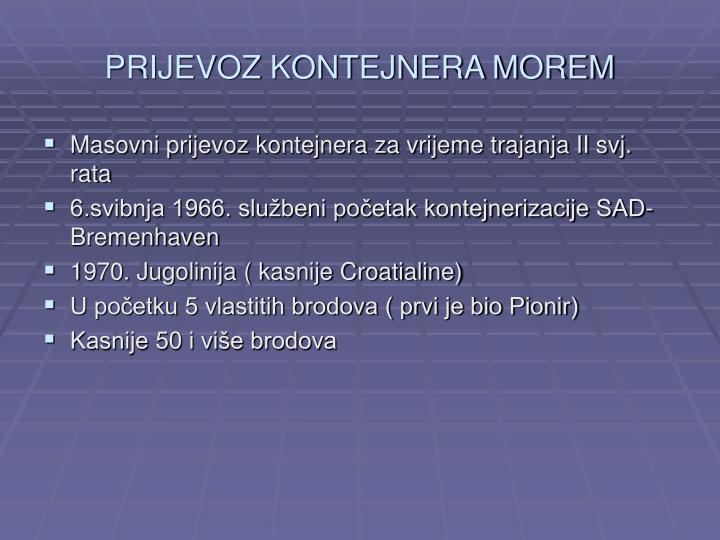 prijevoz kontejnera morem