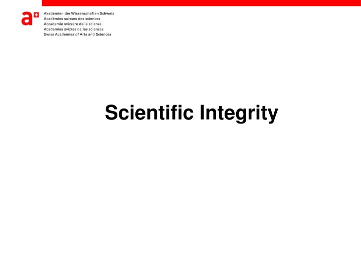 scientific integrity
