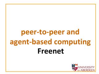 peer-to-peer and agent-based computing