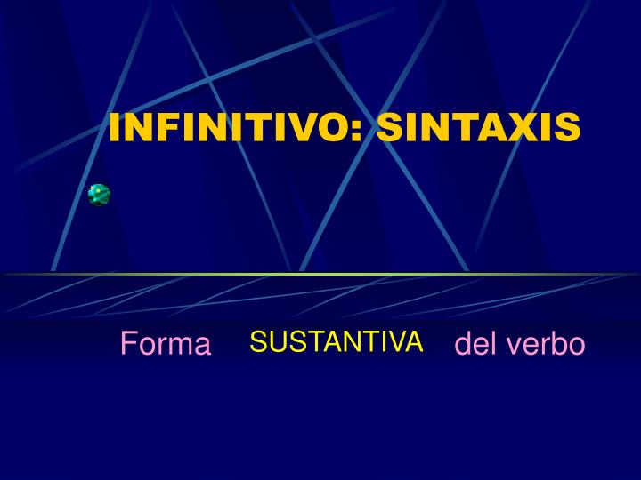 infinitivo sintaxis