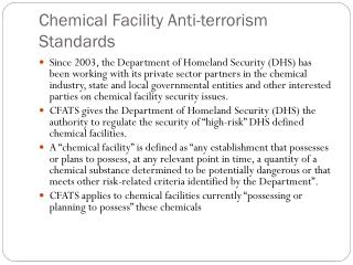 Chemical Facility Anti-terrorism Standards