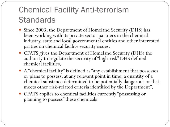 chemical facility anti terrorism standards