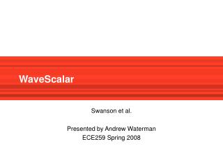 WaveScalar