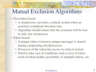 Mutual Exclusion Algorithms