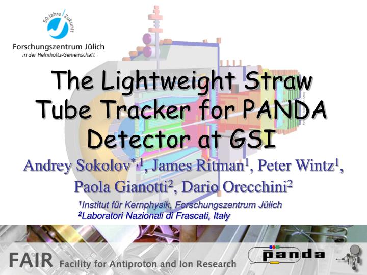the lightweight straw tube tracker for panda detector at gsi