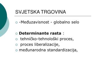 svjetska trgovina