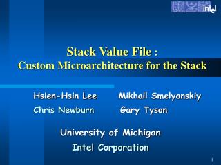 Stack Value File : Custom Microarchitecture for the Stack