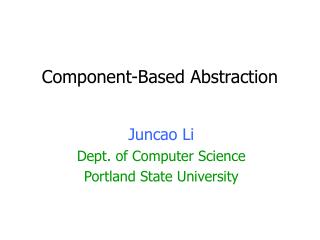 Component-Based Abstraction