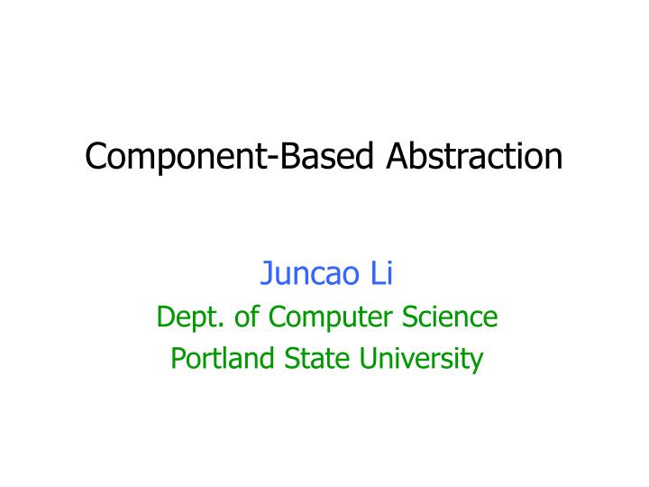 component based abstraction