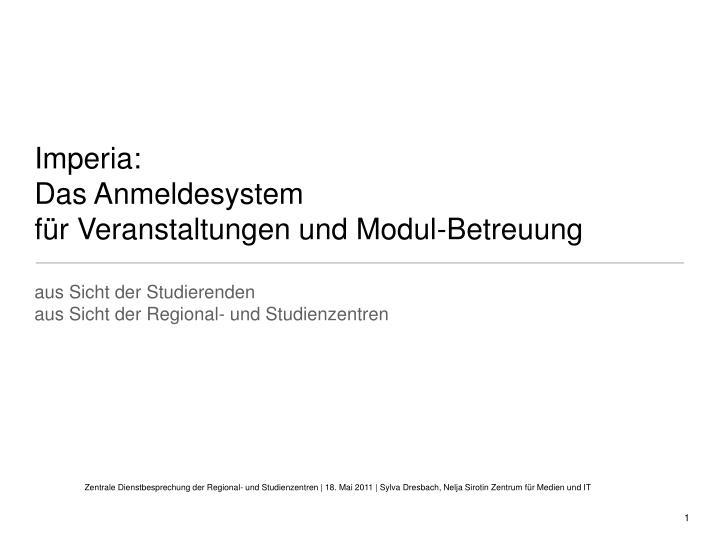 imperia das anmeldesystem f r veranstaltungen und modul betreuung