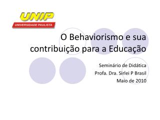 o behaviorismo e sua contribui o para a educa o