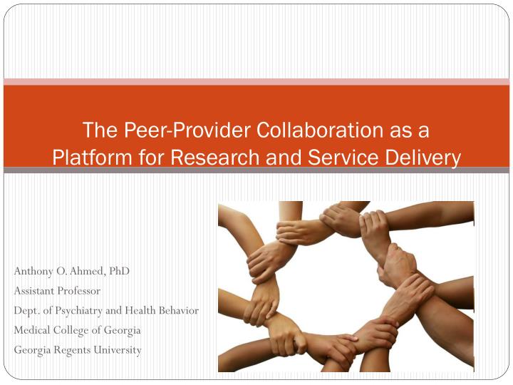 the peer provider collaboration as a platform for research and service delivery