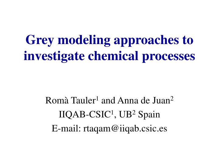 grey modeling approaches to investigate chemical processes