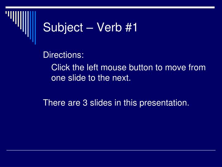subject verb 1