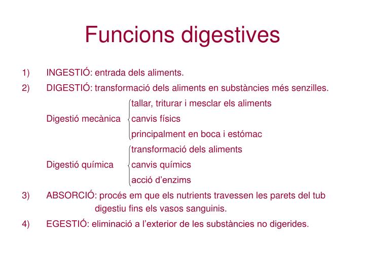 funcions digestives