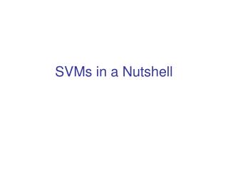svms in a nutshell