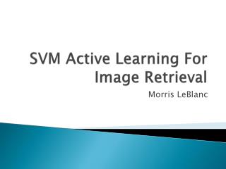 SVM Active Learning For Image Retrieval
