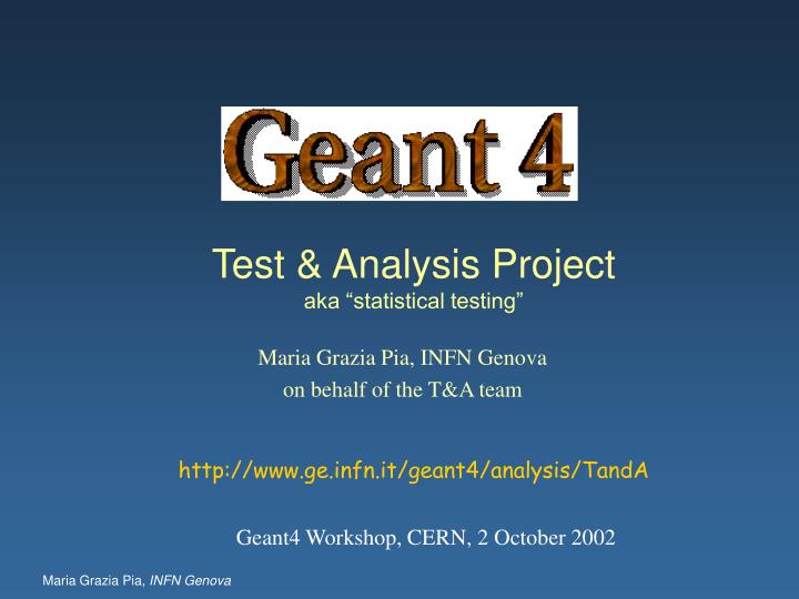 test analysis project aka statistical testing