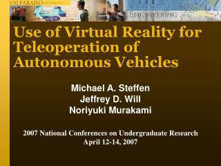 Use of Virtual Reality for Teleoperation of Autonomous Vehicles