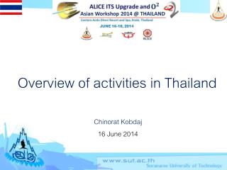 Overview of activities in Thailand
