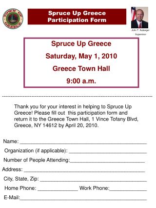 Spruce Up Greece Participation Form