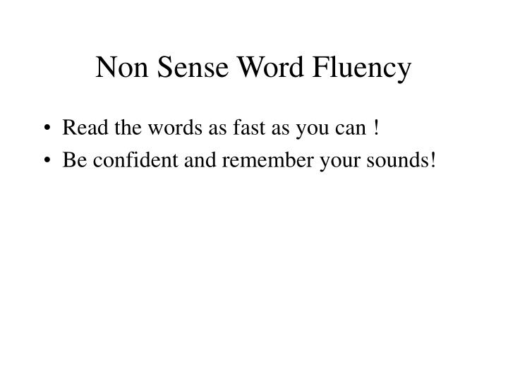 non sense word fluency