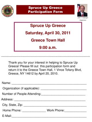 Spruce Up Greece Participation Form