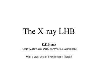 The X-ray LHB