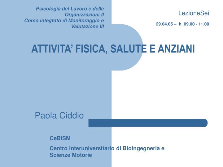 attivita fisica salute e anziani