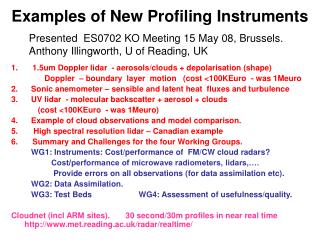 Examples of New Profiling Instruments