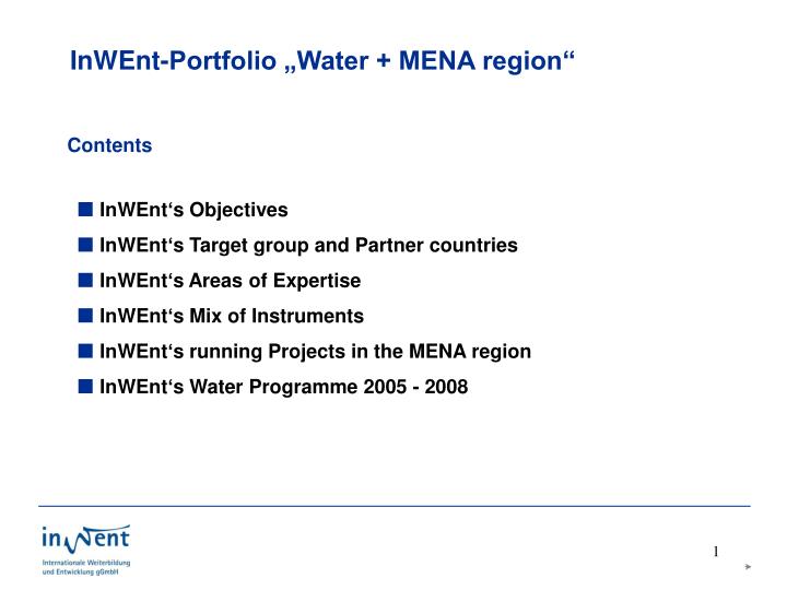 inwent portfolio water mena region