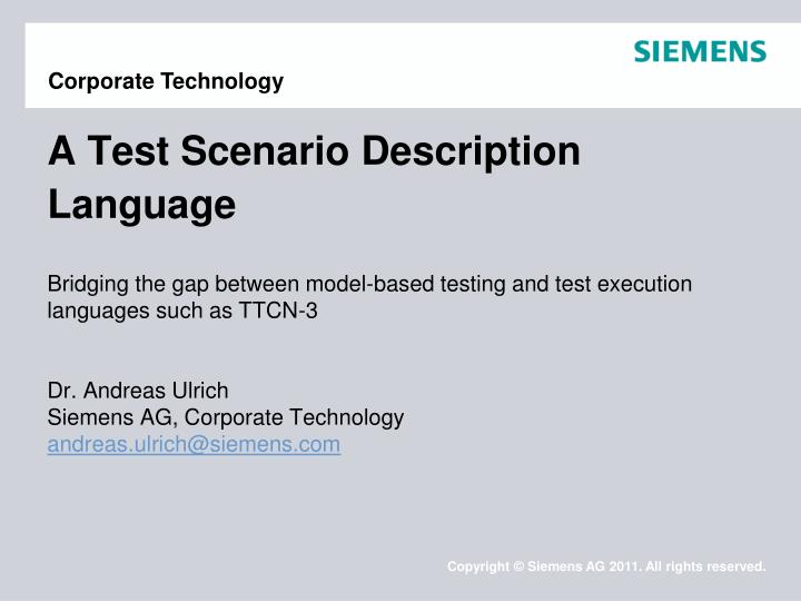 a test scenario description language