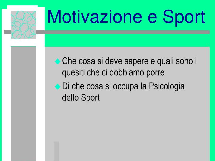 motivazione e sport