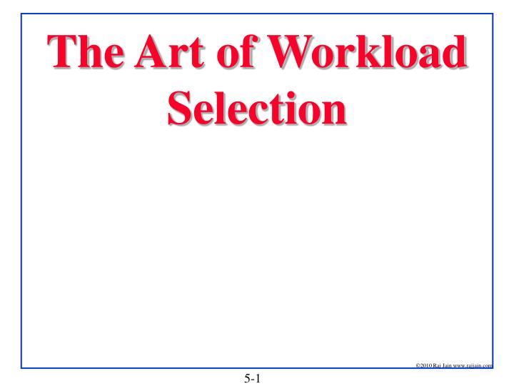the art of workload selection