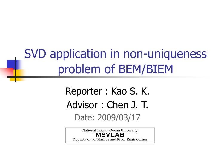 svd application in non uniqueness problem of bem biem