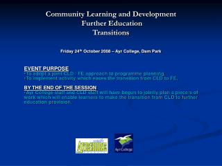 Community Learning and Development Further Education Transitions