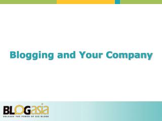 Blogging and Your Company