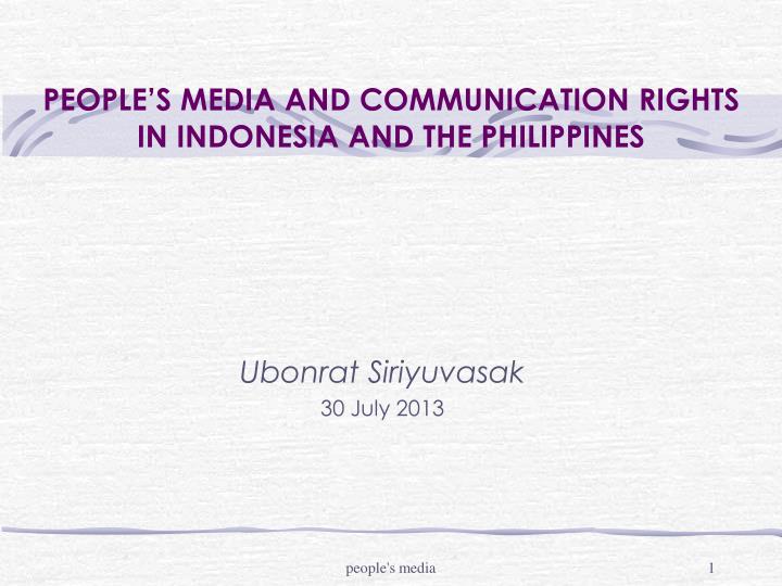 people s media and communication rights in indonesia and the philippines