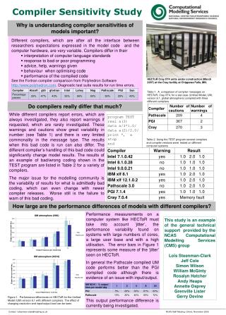 Compiler Sensitivity Study