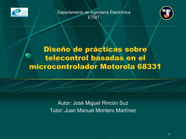 dise o de pr cticas sobre telecontrol basadas en el microcontrolador motorola 68331