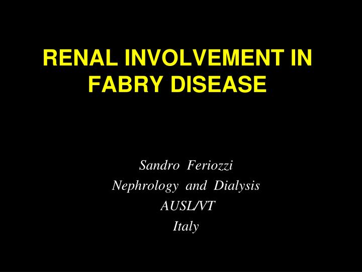 renal involvement in fabry disease