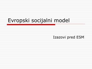 Evropski socijalni model