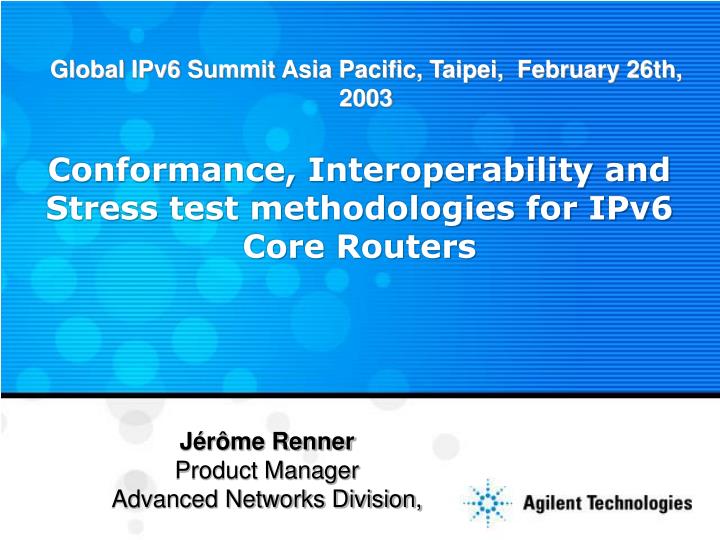 global ipv6 summit asia pacific taipei february 26th 2003