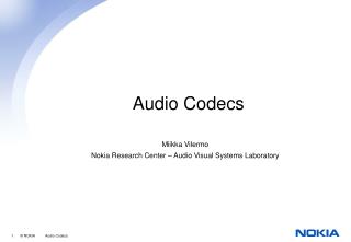Audio Codecs