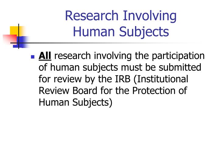 research involving human subjects