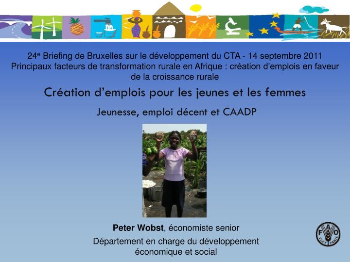 cr ation d emplois pour les jeunes et les femmes jeunesse emploi d cent et caadp