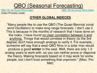 QBO (Seasonal Forecasting)