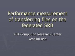 Performance measurement of transferring files on the federated SRB